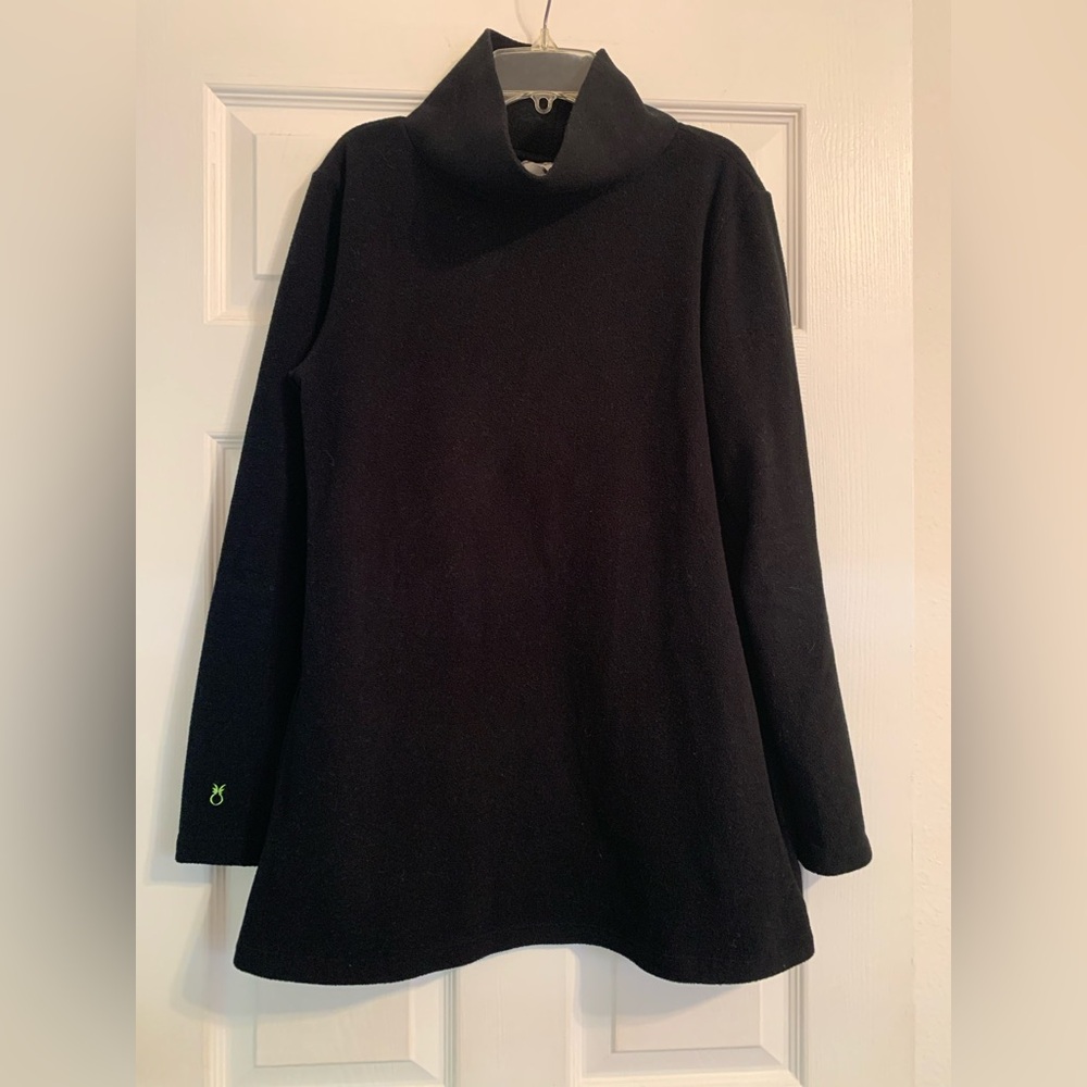 Dudley Stephens Park Slope Black Long Sleeve Fleece Pullover Size Medium